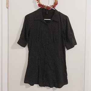 FANG Black & White Polka Dotted Top